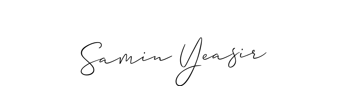 Design your own signature with our free online signature maker. With this signature software, you can create a handwritten (Allison_Script) signature for name Samin Yeasir. Samin Yeasir signature style 2 images and pictures png