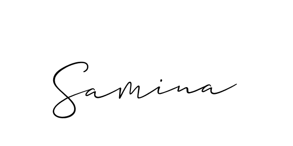 if you are searching for the best signature style for your name Samina. so please give up your signature search. here we have designed multiple signature styles  using Allison_Script. Samina signature style 2 images and pictures png