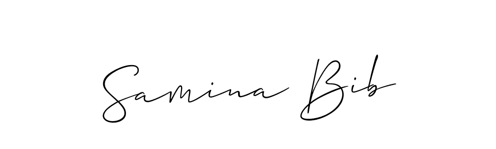 It looks lik you need a new signature style for name Samina Bib. Design unique handwritten (Allison_Script) signature with our free signature maker in just a few clicks. Samina Bib signature style 2 images and pictures png