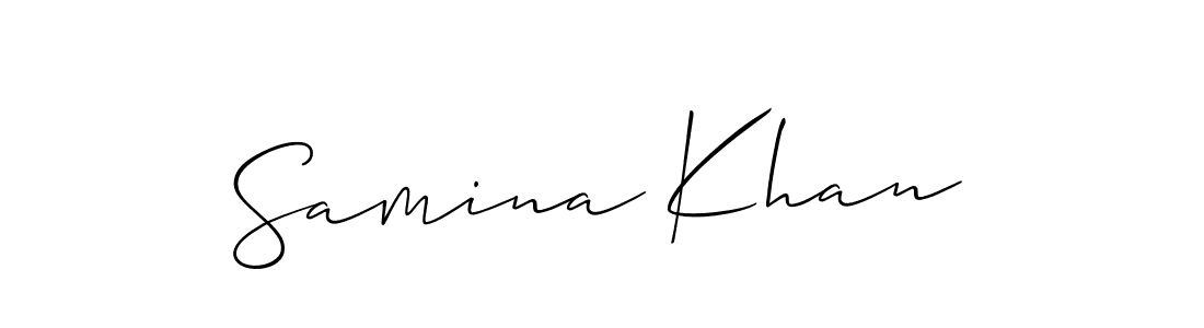 How to Draw Samina Khan signature style? Allison_Script is a latest design signature styles for name Samina Khan. Samina Khan signature style 2 images and pictures png