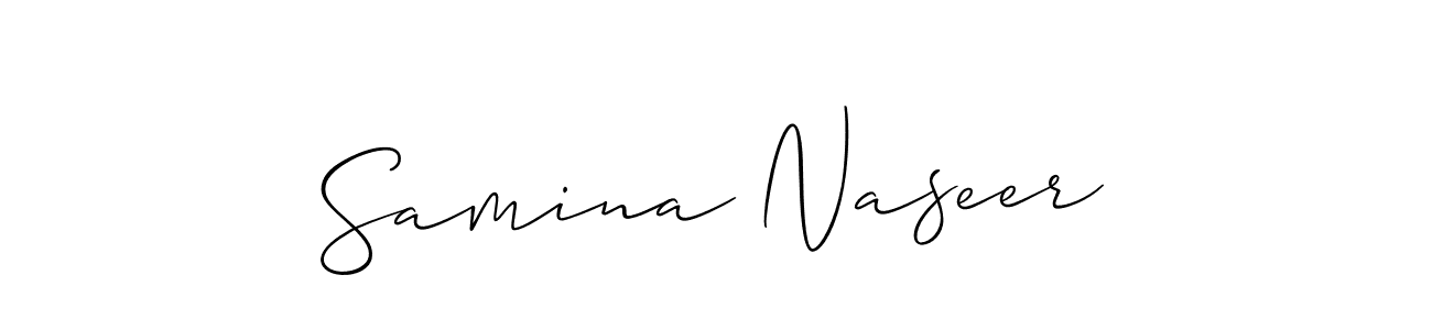 Use a signature maker to create a handwritten signature online. With this signature software, you can design (Allison_Script) your own signature for name Samina Naseer. Samina Naseer signature style 2 images and pictures png