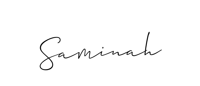 Design your own signature with our free online signature maker. With this signature software, you can create a handwritten (Allison_Script) signature for name Saminah. Saminah signature style 2 images and pictures png