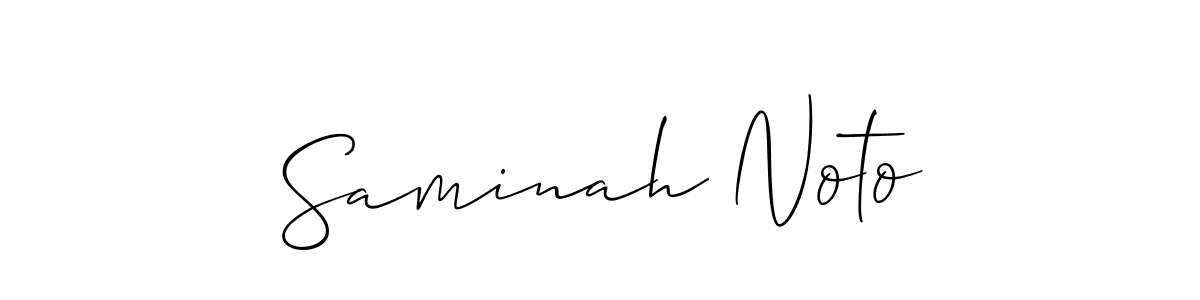 Use a signature maker to create a handwritten signature online. With this signature software, you can design (Allison_Script) your own signature for name Saminah Noto. Saminah Noto signature style 2 images and pictures png