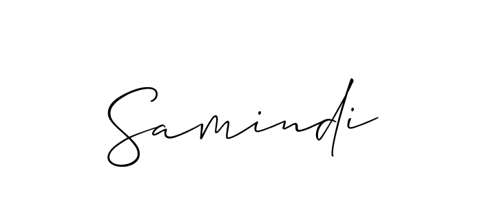 Create a beautiful signature design for name Samindi. With this signature (Allison_Script) fonts, you can make a handwritten signature for free. Samindi signature style 2 images and pictures png