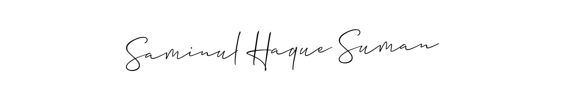 Make a beautiful signature design for name Saminul Haque Suman. With this signature (Allison_Script) style, you can create a handwritten signature for free. Saminul Haque Suman signature style 2 images and pictures png