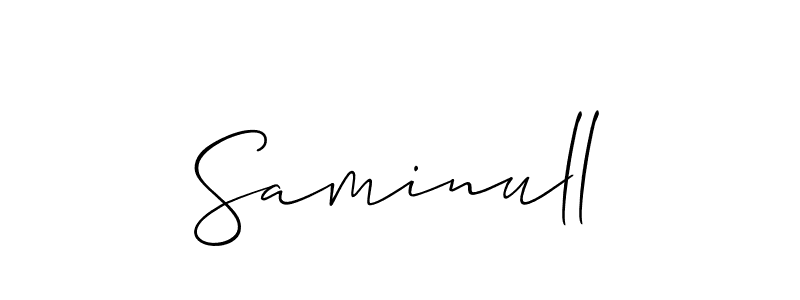 Design your own signature with our free online signature maker. With this signature software, you can create a handwritten (Allison_Script) signature for name Saminull. Saminull signature style 2 images and pictures png