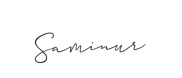 How to make Saminur signature? Allison_Script is a professional autograph style. Create handwritten signature for Saminur name. Saminur signature style 2 images and pictures png