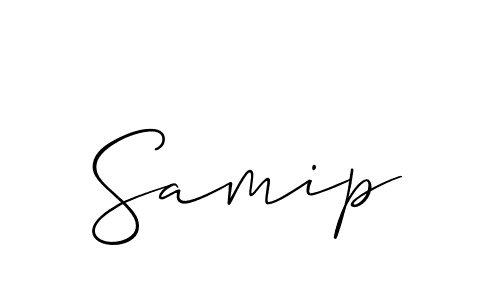 Design your own signature with our free online signature maker. With this signature software, you can create a handwritten (Allison_Script) signature for name Samip. Samip signature style 2 images and pictures png