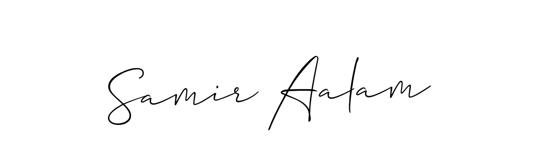 How to make Samir Aalam name signature. Use Allison_Script style for creating short signs online. This is the latest handwritten sign. Samir Aalam signature style 2 images and pictures png