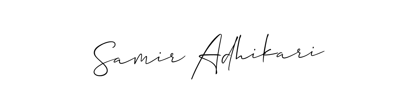 Make a beautiful signature design for name Samir Adhikari. With this signature (Allison_Script) style, you can create a handwritten signature for free. Samir Adhikari signature style 2 images and pictures png