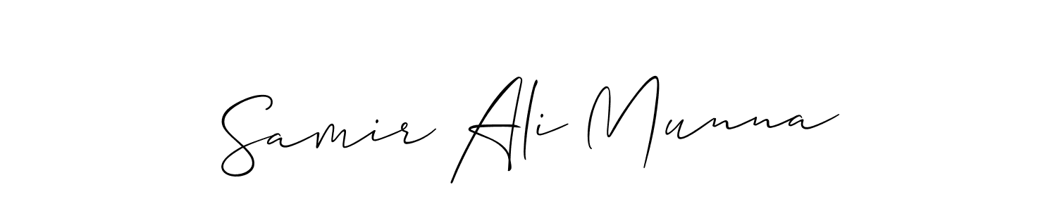 You should practise on your own different ways (Allison_Script) to write your name (Samir Ali Munna) in signature. don't let someone else do it for you. Samir Ali Munna signature style 2 images and pictures png