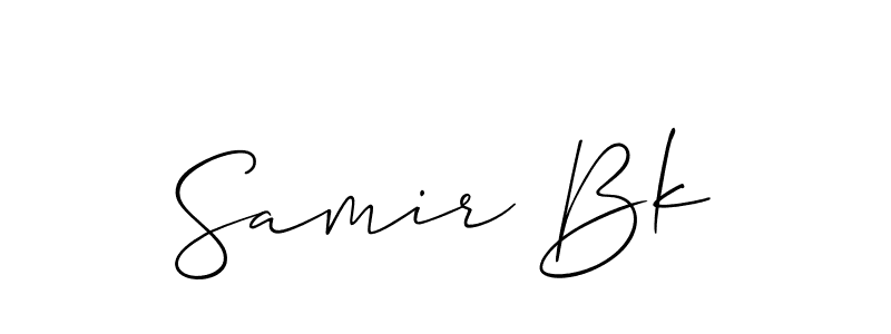 Samir Bk stylish signature style. Best Handwritten Sign (Allison_Script) for my name. Handwritten Signature Collection Ideas for my name Samir Bk. Samir Bk signature style 2 images and pictures png