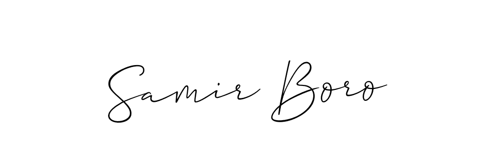 You should practise on your own different ways (Allison_Script) to write your name (Samir Boro) in signature. don't let someone else do it for you. Samir Boro signature style 2 images and pictures png