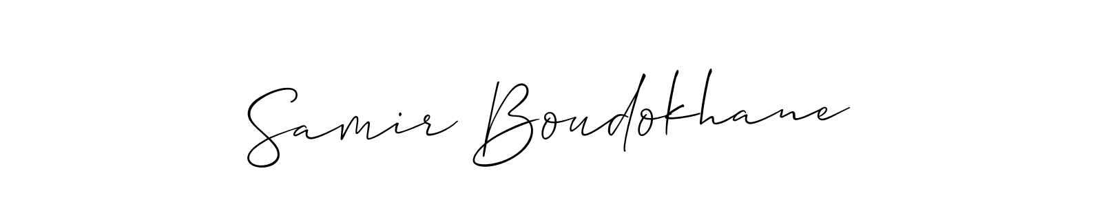 How to make Samir Boudokhane signature? Allison_Script is a professional autograph style. Create handwritten signature for Samir Boudokhane name. Samir Boudokhane signature style 2 images and pictures png