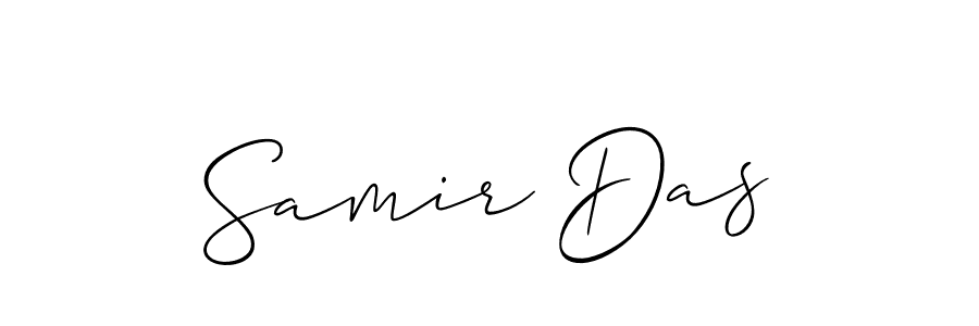 The best way (Allison_Script) to make a short signature is to pick only two or three words in your name. The name Samir Das include a total of six letters. For converting this name. Samir Das signature style 2 images and pictures png