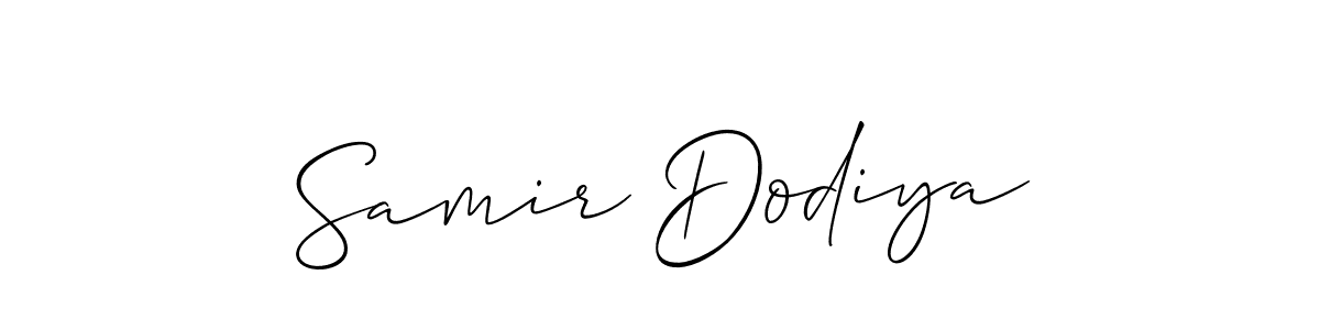 How to Draw Samir Dodiya signature style? Allison_Script is a latest design signature styles for name Samir Dodiya. Samir Dodiya signature style 2 images and pictures png