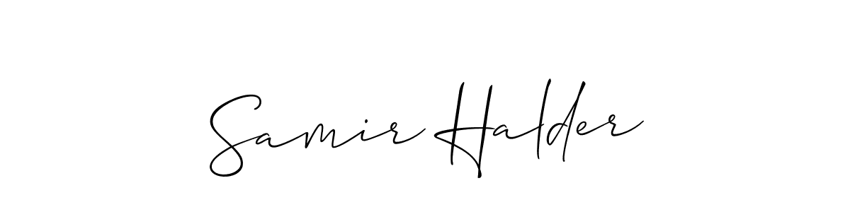 You should practise on your own different ways (Allison_Script) to write your name (Samir Halder) in signature. don't let someone else do it for you. Samir Halder signature style 2 images and pictures png