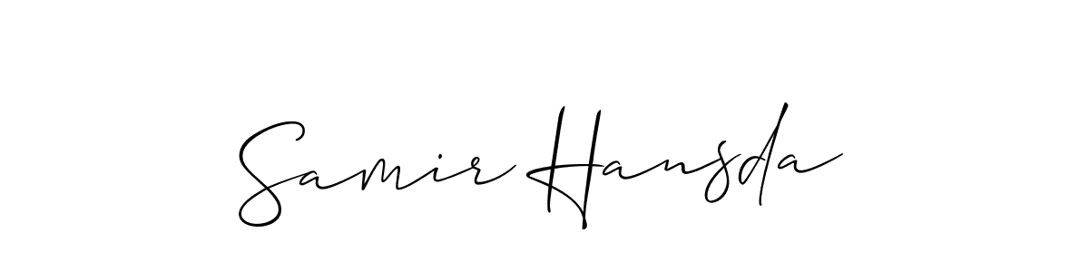 Also You can easily find your signature by using the search form. We will create Samir Hansda name handwritten signature images for you free of cost using Allison_Script sign style. Samir Hansda signature style 2 images and pictures png