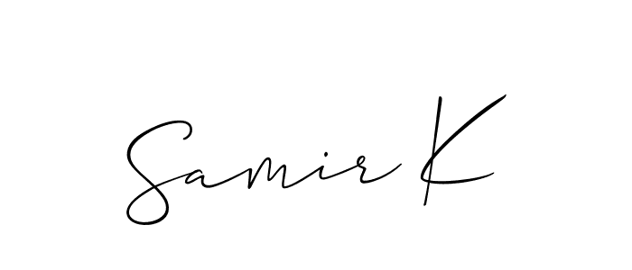 Similarly Allison_Script is the best handwritten signature design. Signature creator online .You can use it as an online autograph creator for name Samir K. Samir K signature style 2 images and pictures png