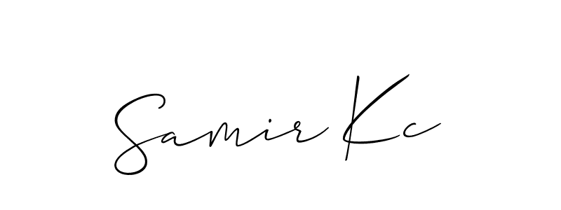 Make a beautiful signature design for name Samir Kc. With this signature (Allison_Script) style, you can create a handwritten signature for free. Samir Kc signature style 2 images and pictures png