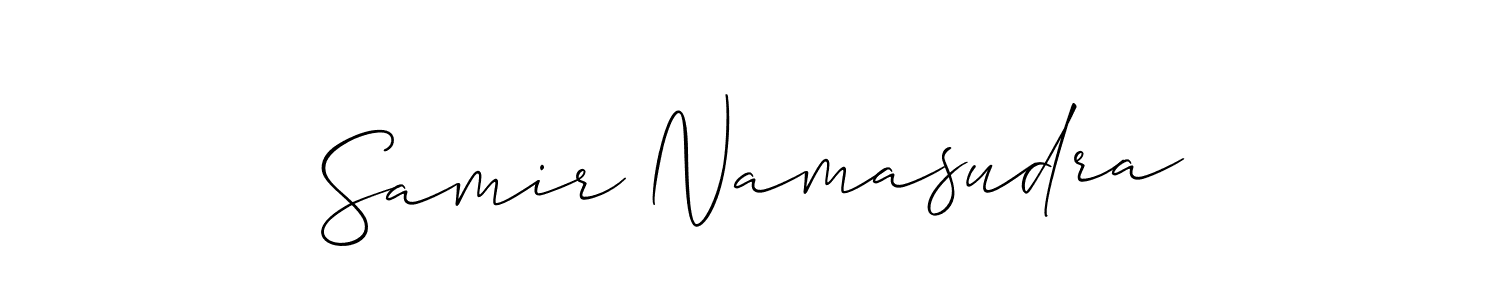 The best way (Allison_Script) to make a short signature is to pick only two or three words in your name. The name Samir Namasudra include a total of six letters. For converting this name. Samir Namasudra signature style 2 images and pictures png