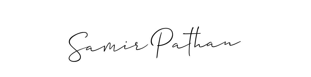 Make a beautiful signature design for name Samir Pathan. With this signature (Allison_Script) style, you can create a handwritten signature for free. Samir Pathan signature style 2 images and pictures png