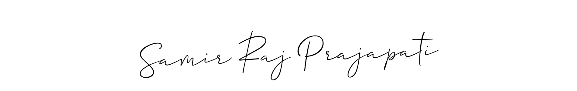 Create a beautiful signature design for name Samir Raj Prajapati. With this signature (Allison_Script) fonts, you can make a handwritten signature for free. Samir Raj Prajapati signature style 2 images and pictures png