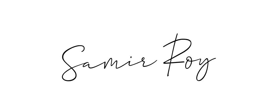 The best way (Allison_Script) to make a short signature is to pick only two or three words in your name. The name Samir Roy include a total of six letters. For converting this name. Samir Roy signature style 2 images and pictures png