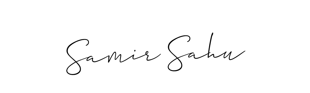The best way (Allison_Script) to make a short signature is to pick only two or three words in your name. The name Samir Sahu include a total of six letters. For converting this name. Samir Sahu signature style 2 images and pictures png
