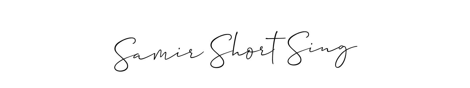 Make a beautiful signature design for name Samir Short Sing. With this signature (Allison_Script) style, you can create a handwritten signature for free. Samir Short Sing signature style 2 images and pictures png
