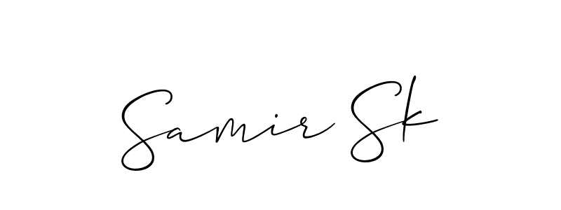How to make Samir Sk name signature. Use Allison_Script style for creating short signs online. This is the latest handwritten sign. Samir Sk signature style 2 images and pictures png