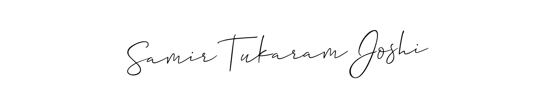 How to make Samir Tukaram Joshi name signature. Use Allison_Script style for creating short signs online. This is the latest handwritten sign. Samir Tukaram Joshi signature style 2 images and pictures png