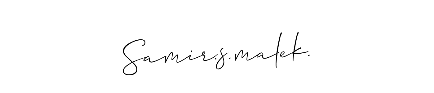 Also we have Samir.s.malek. name is the best signature style. Create professional handwritten signature collection using Allison_Script autograph style. Samir.s.malek. signature style 2 images and pictures png