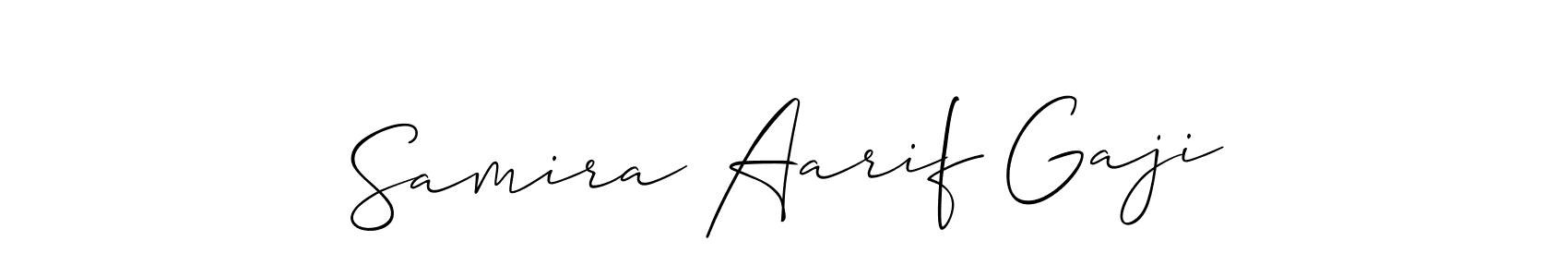 if you are searching for the best signature style for your name Samira Aarif Gaji. so please give up your signature search. here we have designed multiple signature styles  using Allison_Script. Samira Aarif Gaji signature style 2 images and pictures png