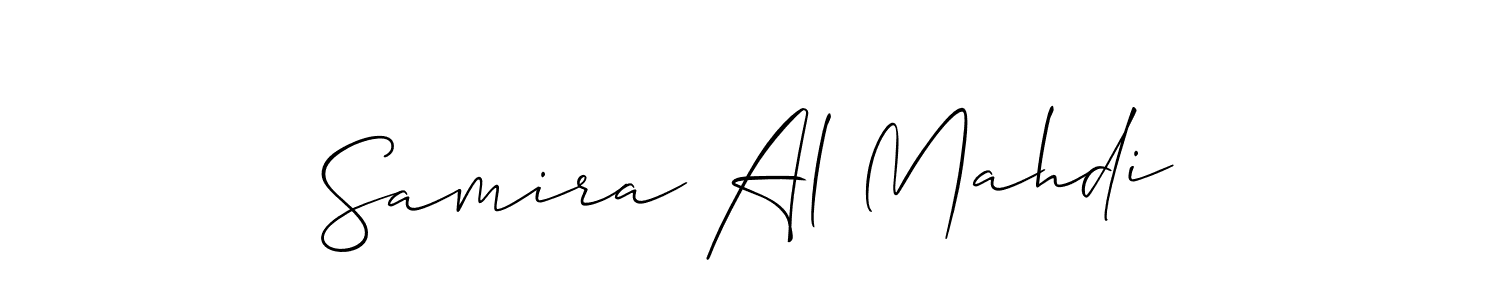 Samira Al Mahdi stylish signature style. Best Handwritten Sign (Allison_Script) for my name. Handwritten Signature Collection Ideas for my name Samira Al Mahdi. Samira Al Mahdi signature style 2 images and pictures png