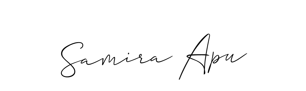 Allison_Script is a professional signature style that is perfect for those who want to add a touch of class to their signature. It is also a great choice for those who want to make their signature more unique. Get Samira Apu name to fancy signature for free. Samira Apu signature style 2 images and pictures png