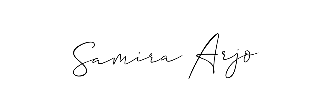 It looks lik you need a new signature style for name Samira Arjo. Design unique handwritten (Allison_Script) signature with our free signature maker in just a few clicks. Samira Arjo signature style 2 images and pictures png