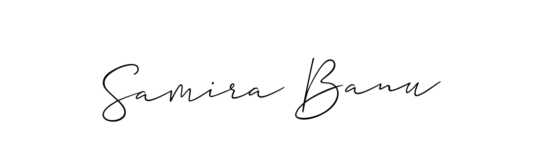 Create a beautiful signature design for name Samira Banu. With this signature (Allison_Script) fonts, you can make a handwritten signature for free. Samira Banu signature style 2 images and pictures png