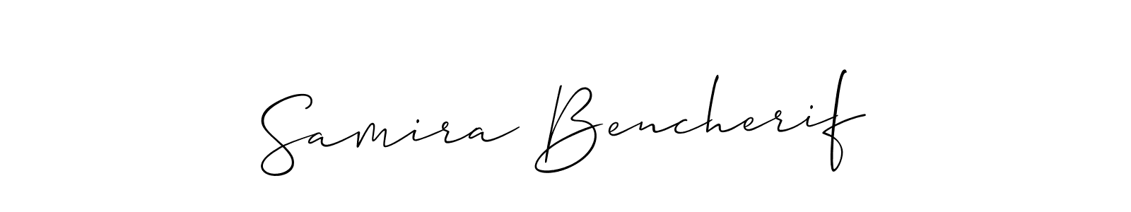 Allison_Script is a professional signature style that is perfect for those who want to add a touch of class to their signature. It is also a great choice for those who want to make their signature more unique. Get Samira Bencherif name to fancy signature for free. Samira Bencherif signature style 2 images and pictures png