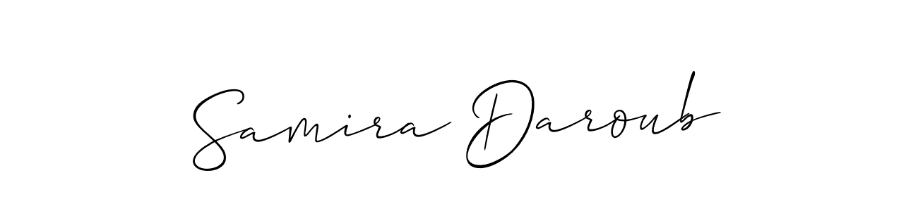 How to make Samira Daroub name signature. Use Allison_Script style for creating short signs online. This is the latest handwritten sign. Samira Daroub signature style 2 images and pictures png