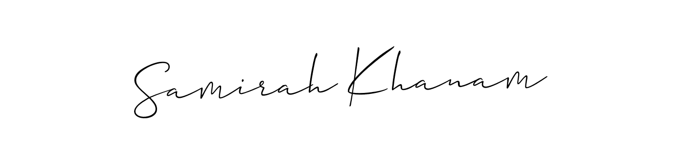 Also You can easily find your signature by using the search form. We will create Samirah Khanam name handwritten signature images for you free of cost using Allison_Script sign style. Samirah Khanam signature style 2 images and pictures png