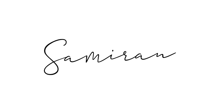 Design your own signature with our free online signature maker. With this signature software, you can create a handwritten (Allison_Script) signature for name Samiran. Samiran signature style 2 images and pictures png