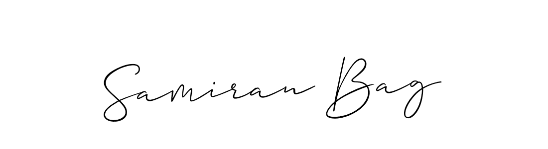 Allison_Script is a professional signature style that is perfect for those who want to add a touch of class to their signature. It is also a great choice for those who want to make their signature more unique. Get Samiran Bag name to fancy signature for free. Samiran Bag signature style 2 images and pictures png