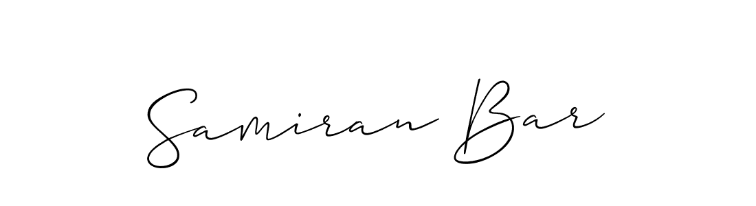 How to make Samiran Bar name signature. Use Allison_Script style for creating short signs online. This is the latest handwritten sign. Samiran Bar signature style 2 images and pictures png