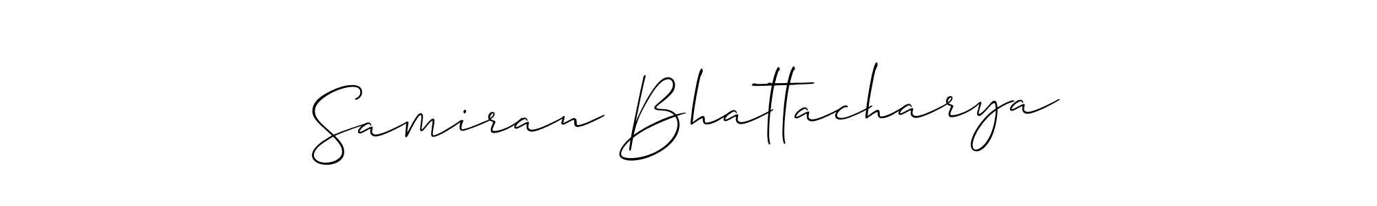 The best way (Allison_Script) to make a short signature is to pick only two or three words in your name. The name Samiran Bhattacharya include a total of six letters. For converting this name. Samiran Bhattacharya signature style 2 images and pictures png