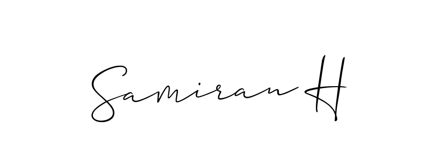 Allison_Script is a professional signature style that is perfect for those who want to add a touch of class to their signature. It is also a great choice for those who want to make their signature more unique. Get Samiran H name to fancy signature for free. Samiran H signature style 2 images and pictures png