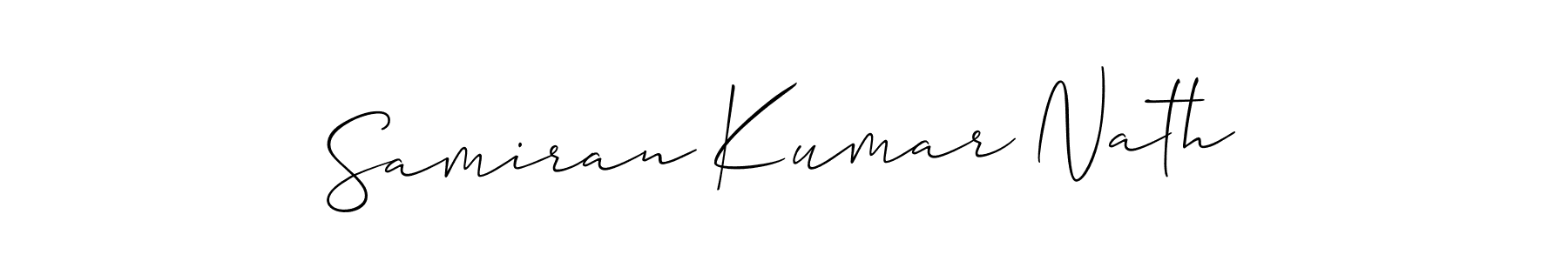 Allison_Script is a professional signature style that is perfect for those who want to add a touch of class to their signature. It is also a great choice for those who want to make their signature more unique. Get Samiran Kumar Nath name to fancy signature for free. Samiran Kumar Nath signature style 2 images and pictures png