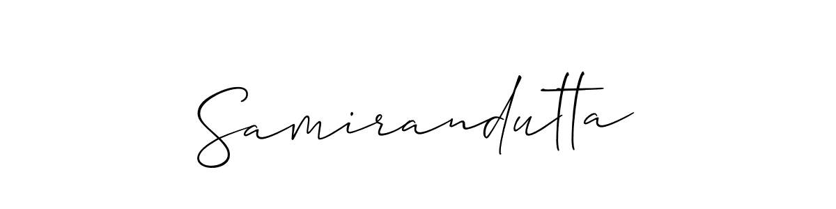 Allison_Script is a professional signature style that is perfect for those who want to add a touch of class to their signature. It is also a great choice for those who want to make their signature more unique. Get Samirandutta name to fancy signature for free. Samirandutta signature style 2 images and pictures png