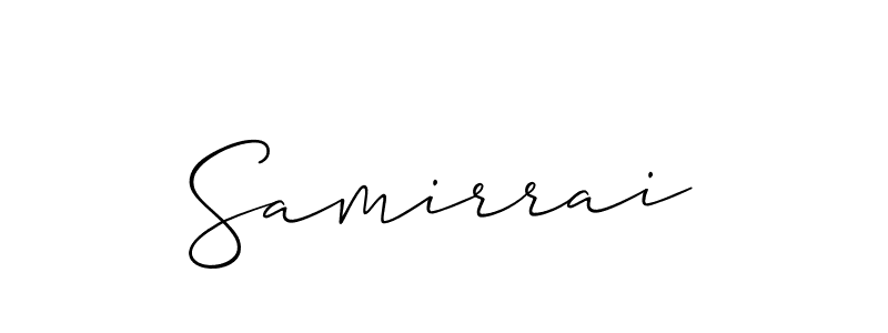 Use a signature maker to create a handwritten signature online. With this signature software, you can design (Allison_Script) your own signature for name Samirrai. Samirrai signature style 2 images and pictures png