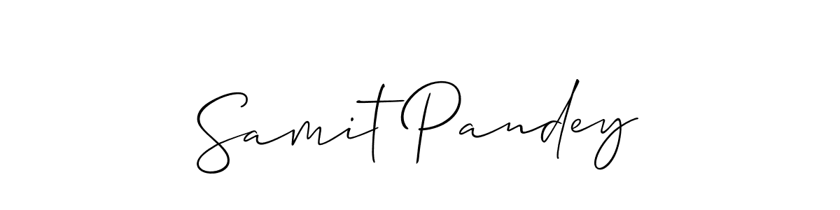 Also we have Samit Pandey name is the best signature style. Create professional handwritten signature collection using Allison_Script autograph style. Samit Pandey signature style 2 images and pictures png